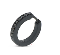 Mono orecchino Mano-J. in Titanio Diamante Black 0.12 Ct TNMOC1001 - TNMOC1001